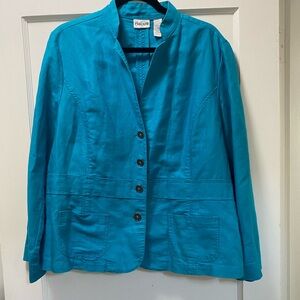 Chico's Vibrant Turquoise Blazer jacket XL 3